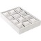 Watch and Jewelry Display Tray with Grid Pillows (Grey, Velvet)